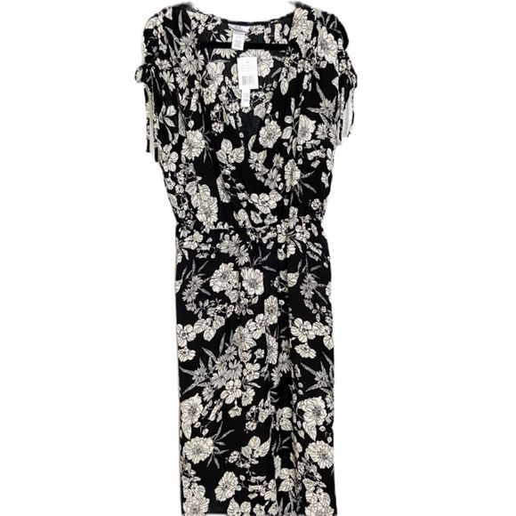 NWT Joe B Black & Cream Floral Jumpsuit - Picture 1 of 5
